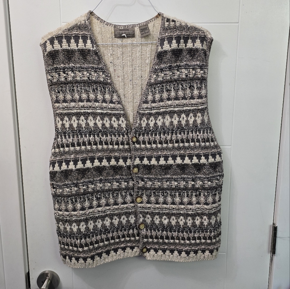 Structure Le Collezioni Men's Knitted Cotton/Wool Size XL Vest Sweater